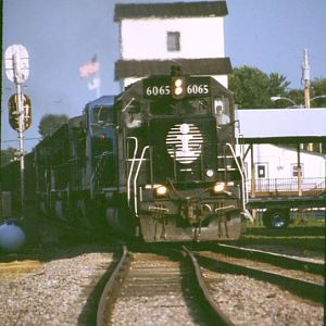WB SI coal train at Lena , Il