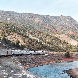 Amtrak's California Zephyr in Rocky Mountains