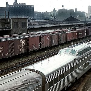 Old Boxcars in Chicago - 1950's