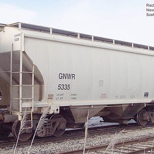 Genesee & Wyoming railroad salt hopper.