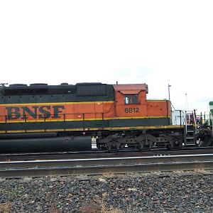 BNSF SD40-2 coupled to a Geep