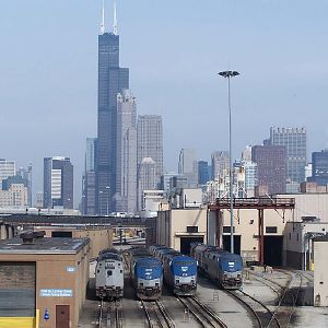 The Chicago Skyline looks over P42s