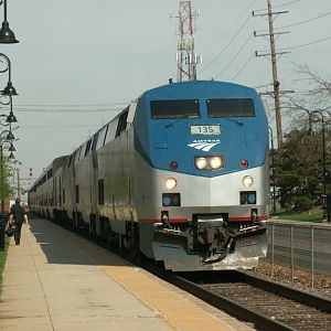 Amtrak 3 slowly rolling thru Town
