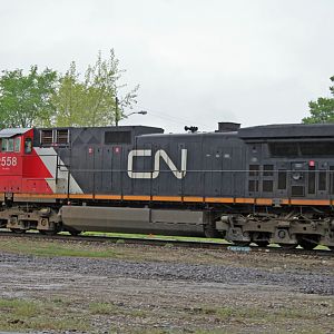 Durand, MI railfan meet CN 2558 GE C44-9W