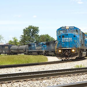 Southbound NS Freight train in Conrail Blue