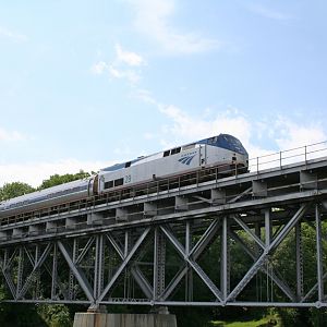 Amtrak # 29 Crossing the St. Josephs River Niles, MI