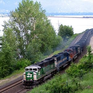 Westbound Coal train leaving Sandpoint