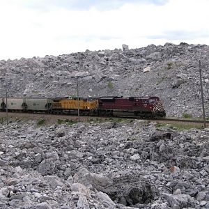 Westbound Potash Train at Frank Slide