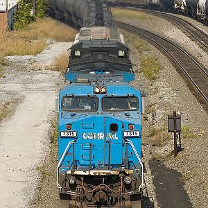 Westbound NS freight 69Q with an ex-Conrail leader