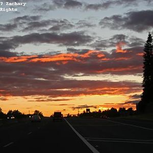 Sunset along the highway.