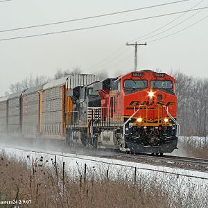 BNSF #5844 East out of Marcellus, MI