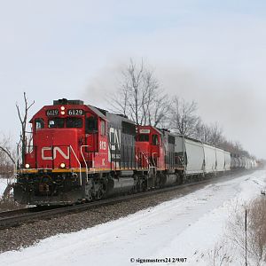 CN #6129 Heading West into Marcellus, MI Sheldon Creek Rd.