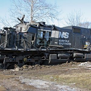 NS #9287 waits to be removed after a collision Feb 21