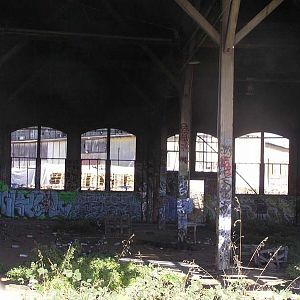One of the interior stalls to the Southern Pacific Bayshore Roundhouse