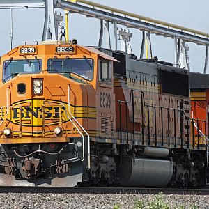 BNSF #8839 stops at the fueling pad in Elkhart, IN