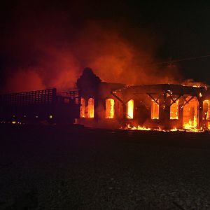 Roanoke Depot Burning