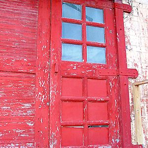 174746 - red door, old Frisco Station, Fayetteville, Arkansas