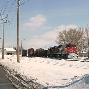 CN 2246 and 6011 and caboose 79500
