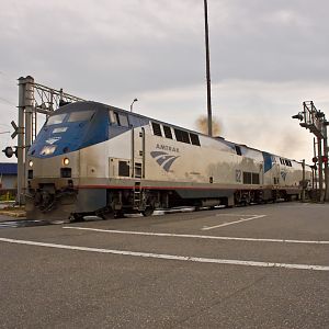Amtrak Empire Builder Smoking Up at Edmonds, WA