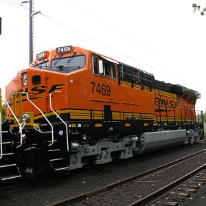 New BNSF GE Locomotives on the CSX/GE interchange at Erie, PA. 9-28-2008