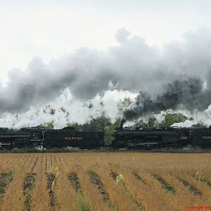 Pere Marquette 1225 and Nickel Plate Road 765