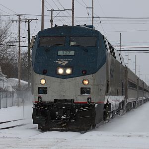Amtrak 352  takes the siding in Dowagaic