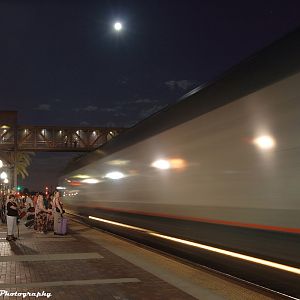 The Southwest Chief Under an October Moon