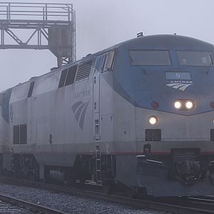 Amtrak Lake Shore Limited slows for the Elkhart depot