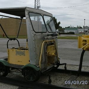 Side view of Frisco sidecar/handcar