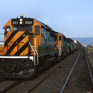 BN 3151 at Quincy, Washington, 1986