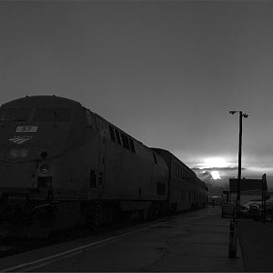 Stormy Sunset over Amtrak