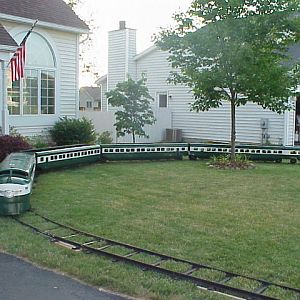 Our train in the front yard