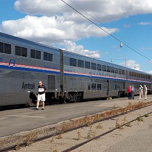 Empire Builder at a station stop