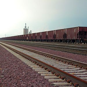 Tracks and Train Fading Away