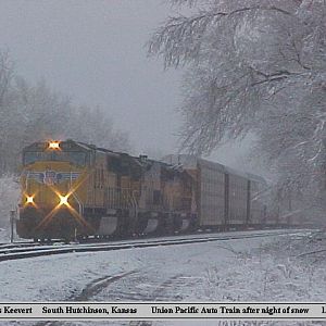 UP 4182  in a snow covered landscape