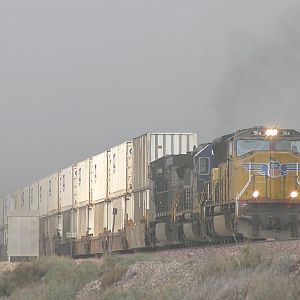 UP 5114 in the clouds