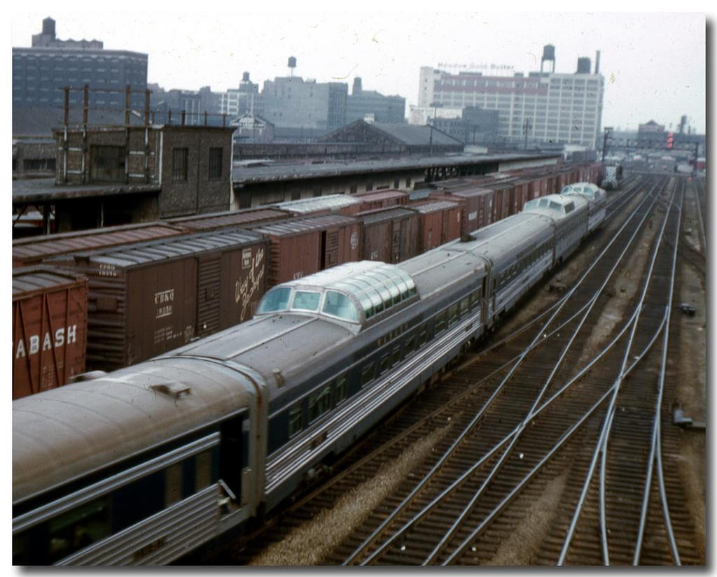 A Wabash Passenger Train arrives in Chicago in the mid 50's