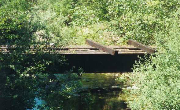 Abandoned bridge on the Cowichan Sub