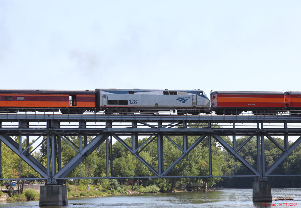 Amtrak #128 running with SP 4449, Niles, MI