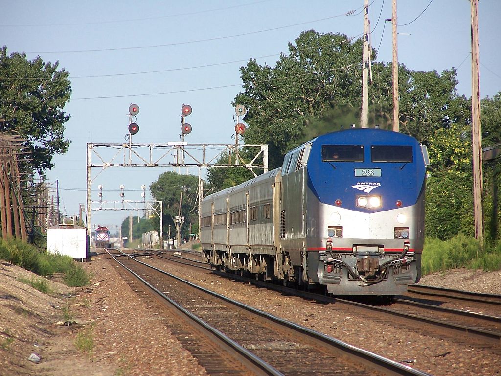 Amtrak 28 at Downers Grove