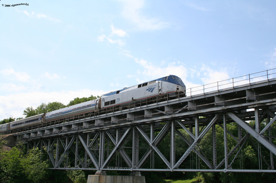 Amtrak # 29 Crossing the St. Josephs River Niles, MI