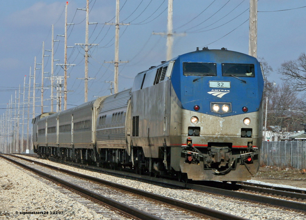 Amtrak 353 Wolverine passing through Dowagiac, MI