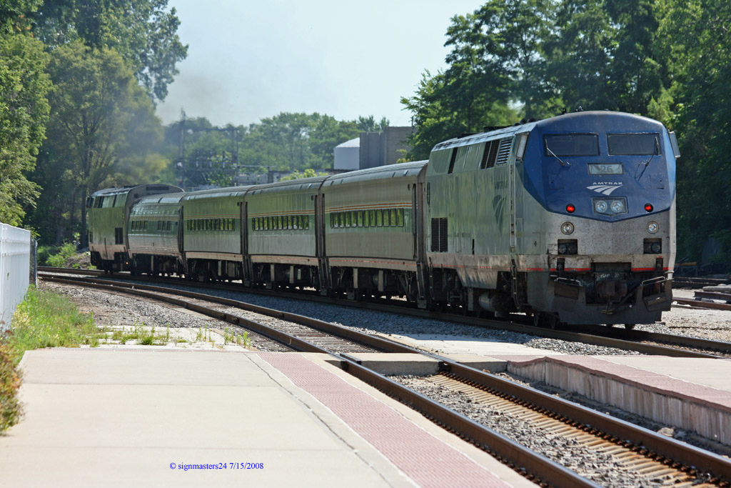 Amtrak's 350 Wolverine pulls out of Niles heading east