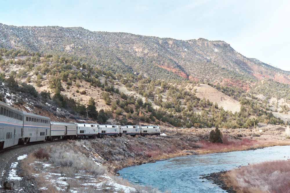 Amtrak's California Zephyr in Rocky Mountains
