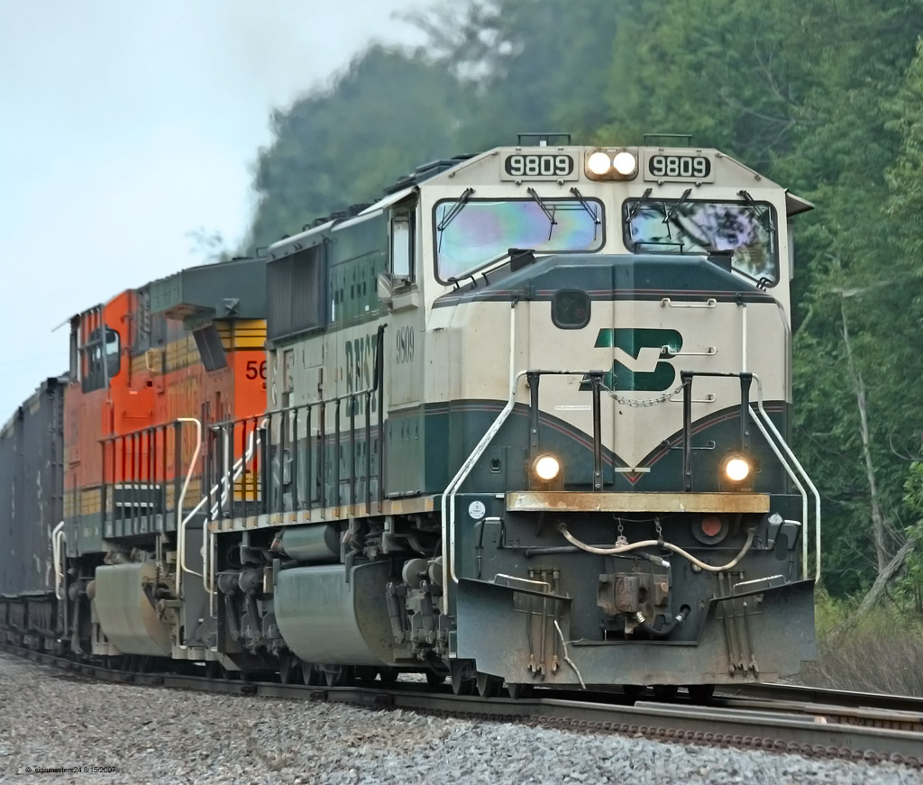 BNSF #9809 coal train Marcellus, MI