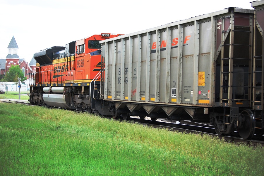 BNSF pusher coal train 5-19-2011