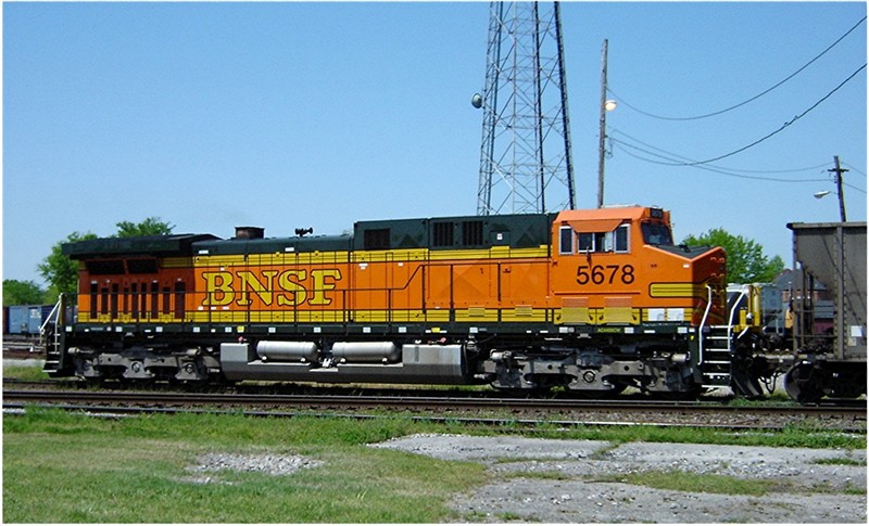 BNSF Rear End Helper On Coal Train Through Decatur