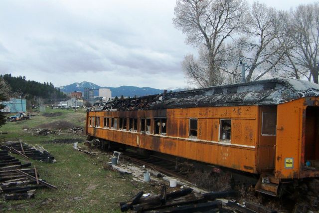 Burnt Rail Car