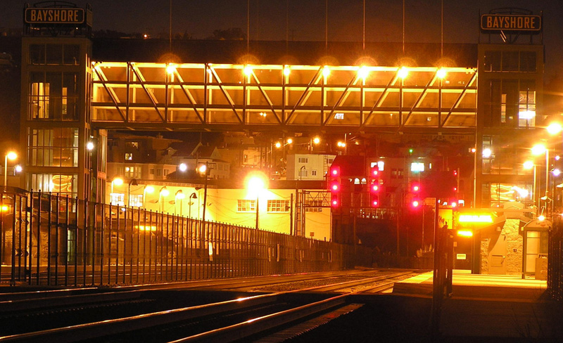 CalTrain's Bayshore Station at Night