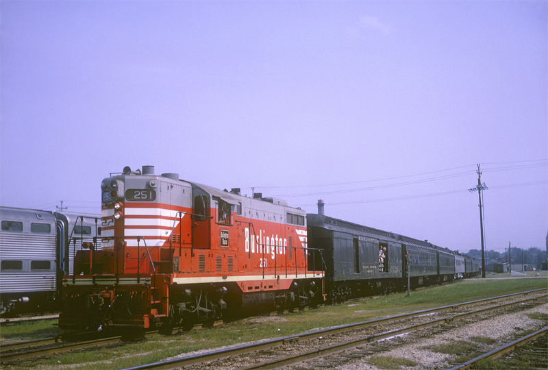 CB&Q GP7 251, Aurora, IL, June 20, 1965, photo by Chuck Zeiler